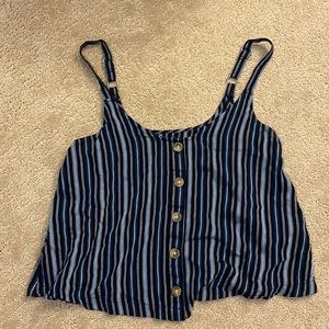 Blue striped Hollister tank top